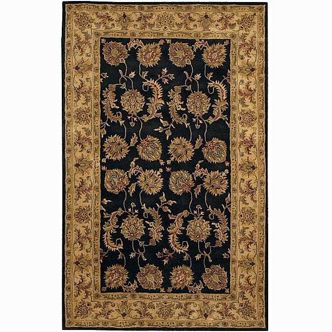 Hand-tufted Mandara Black New Zealand Wool Rug (5' x 7'6) - 5' x 7'6