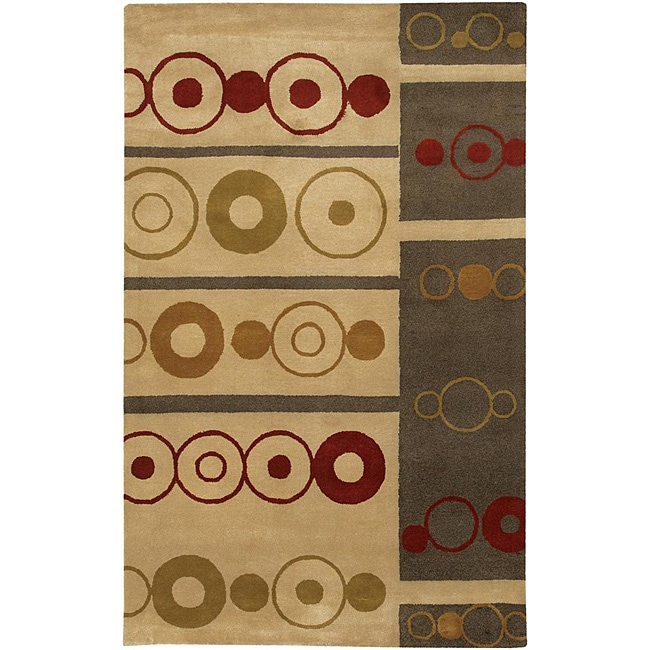 Hand tufted Mandara Ivory New Zealand Wool Rug (5 X 76)