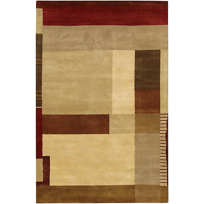 Hand tufted Mandara Multicolored New Zealand Plush Wool Rug (5 X 76)