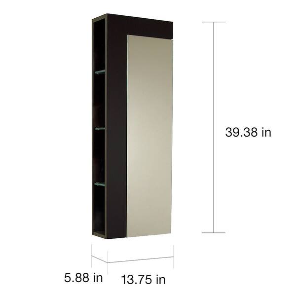 Shop Fresca Espresso Bathroom Linen Cabinet With Large Mirror Door