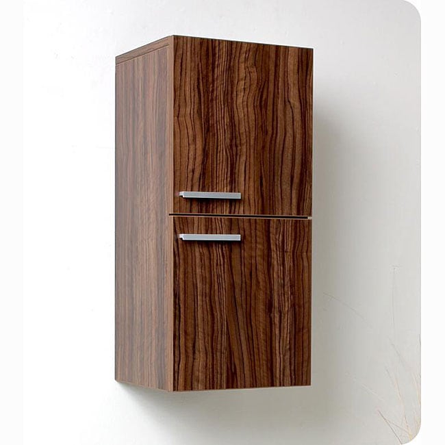 Fresca Walnut Bathroom Linen Side Cabinet