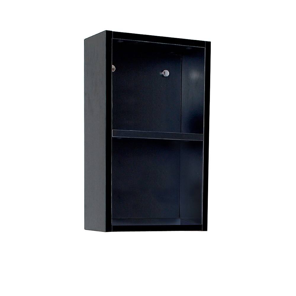 Fresca Black Open Storage Bathroom Linen Cabinet