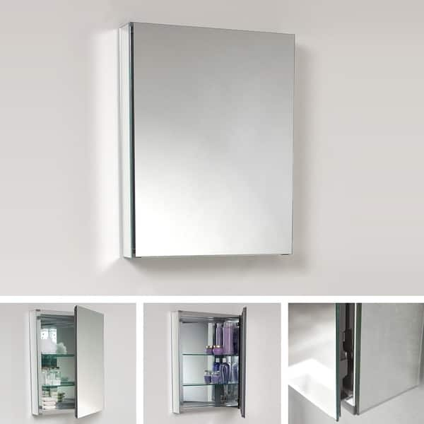 Shop Fresca Small Bathroom Mirror Medicine Cabinet Overstock