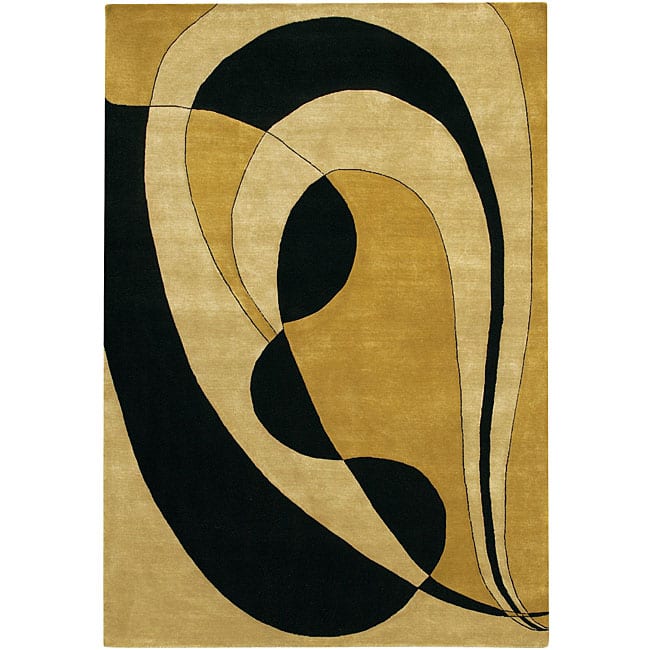 Artist's Loom Hand-knotted Contemporary Abstract Wool Rug - 5' x 7'6