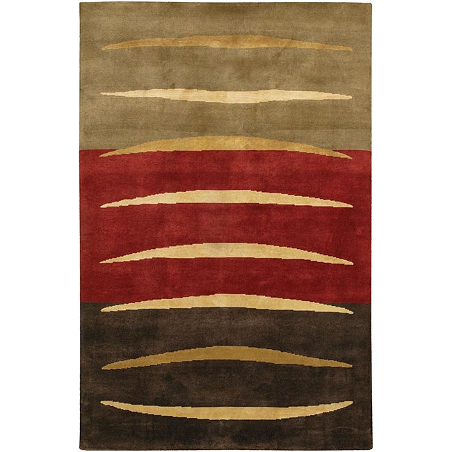 Casual Hand knotted Mandara Multicolor Wool Rug (5 X 76)