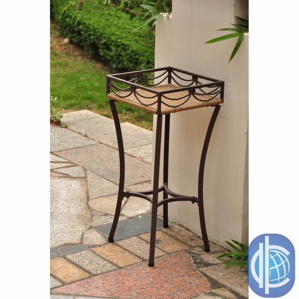 International Caravan Valencia Resin Wicker/ Steel Square Plant Stand International Caravan Planters, Hangers & Stands