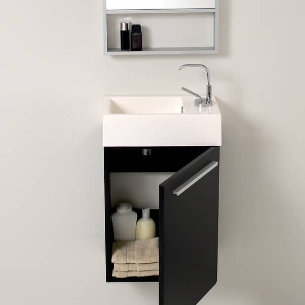Fresca Pulito Small Black Modern Bathroom Vanity With Tall Modern Bathroom Vanity