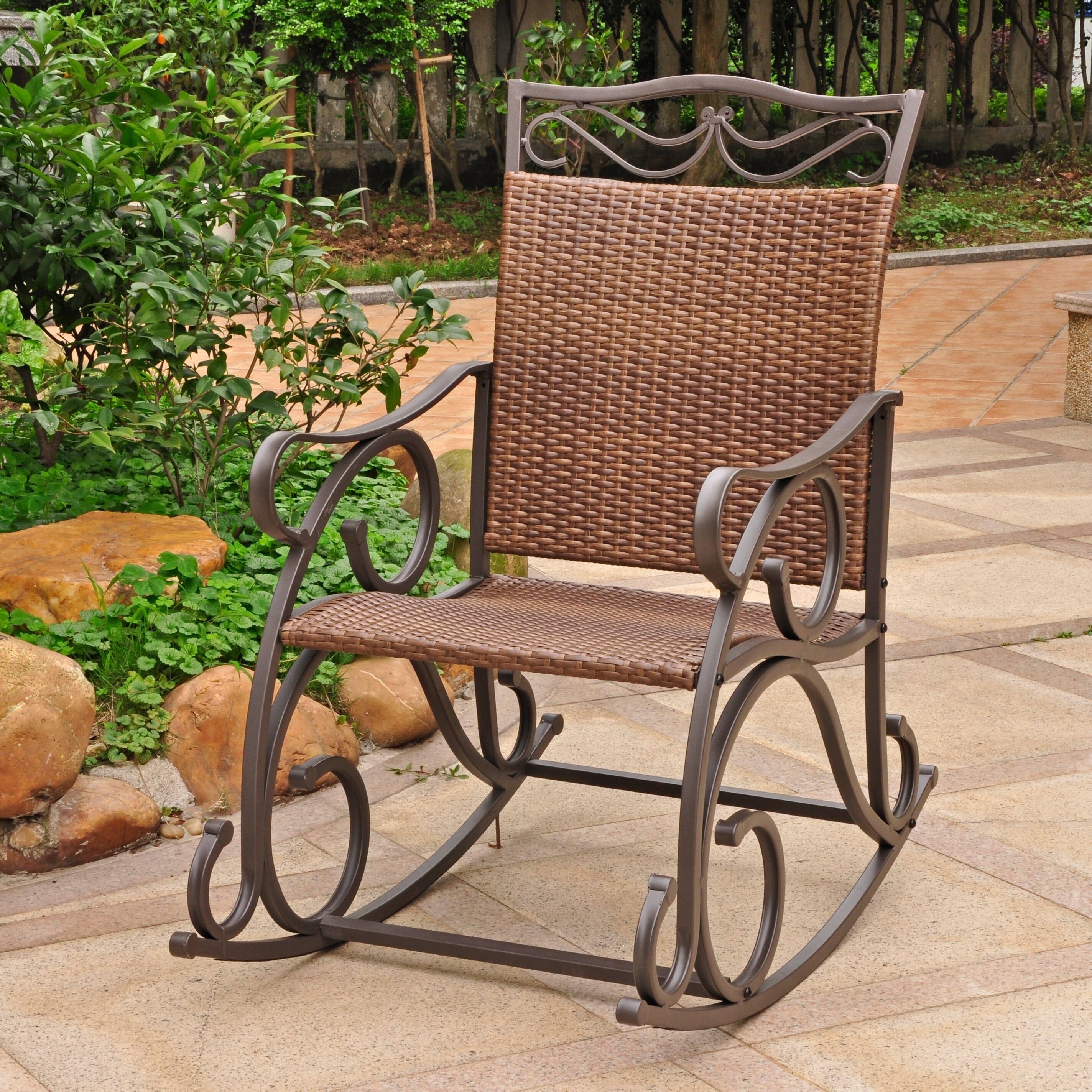 international caravan valencia resin wicker glider chair