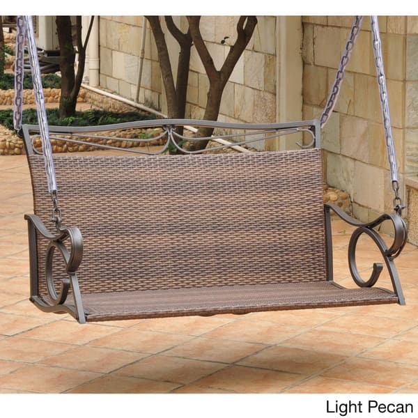 International Caravan Valencia Resin Wicker Porch Swing Overstock 5206128