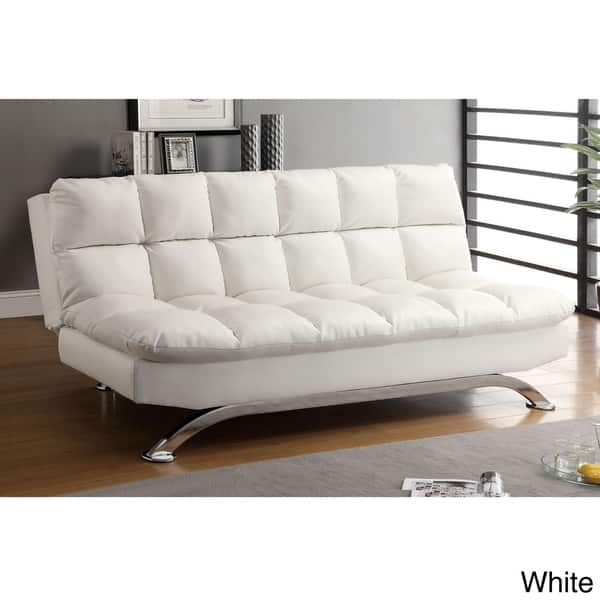 Furniture of America Pova Tufted Faux Sofa/Futon On Sale - - 5206705
