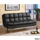 preview thumbnail 1 of 5, Furniture of America Pova Tufted Faux Leather Sofa/Futon