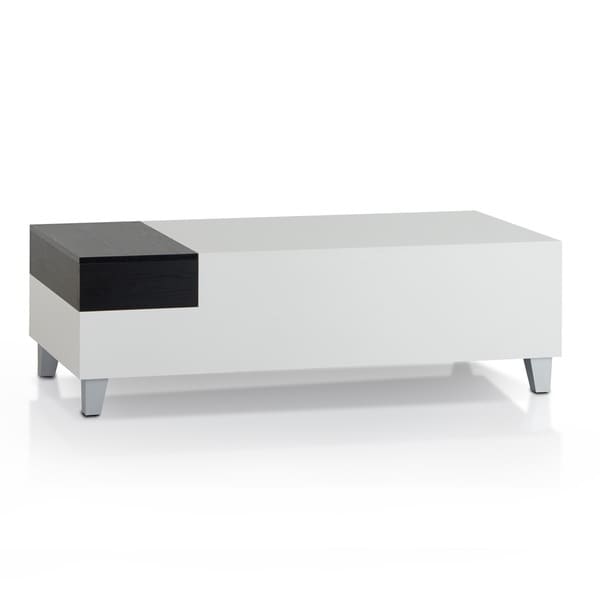 Furniture of America June White Coffee Table with Serving Tray