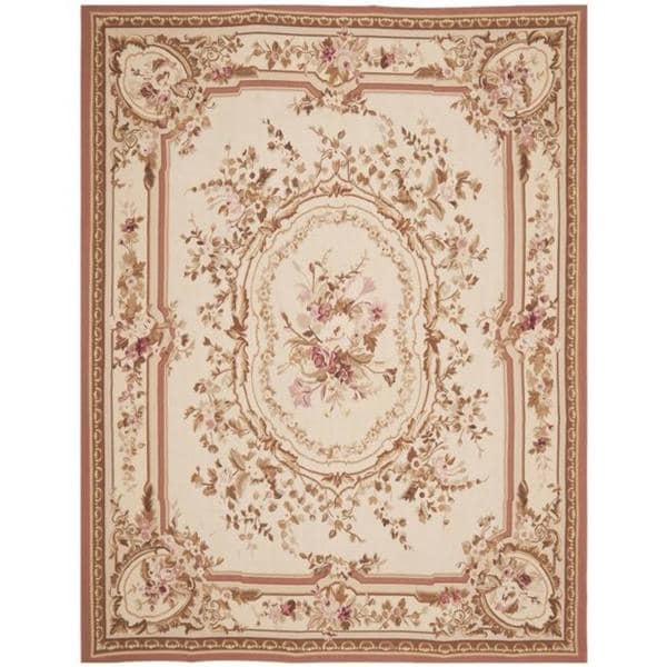 Handmade Safavieh Couture French Aubusson Flatweave Ivory Wool Handmade Safavieh Couture French Aubusson Flatweave Ivory Wool Area Rug 9 X27 X