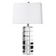 preview thumbnail 4 of 6, Squared Block 3-way Crystal and Chrome Table Lamp