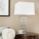 preview thumbnail 1 of 6, Squared Block 3-way Crystal and Chrome Table Lamp