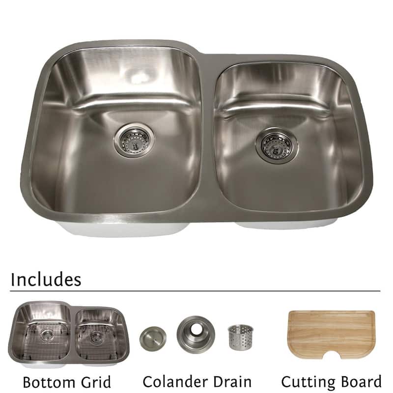 Highpoint Collection Stainless Steel 32-inch Undermount 60/40 2-bowl Kitchen Sink