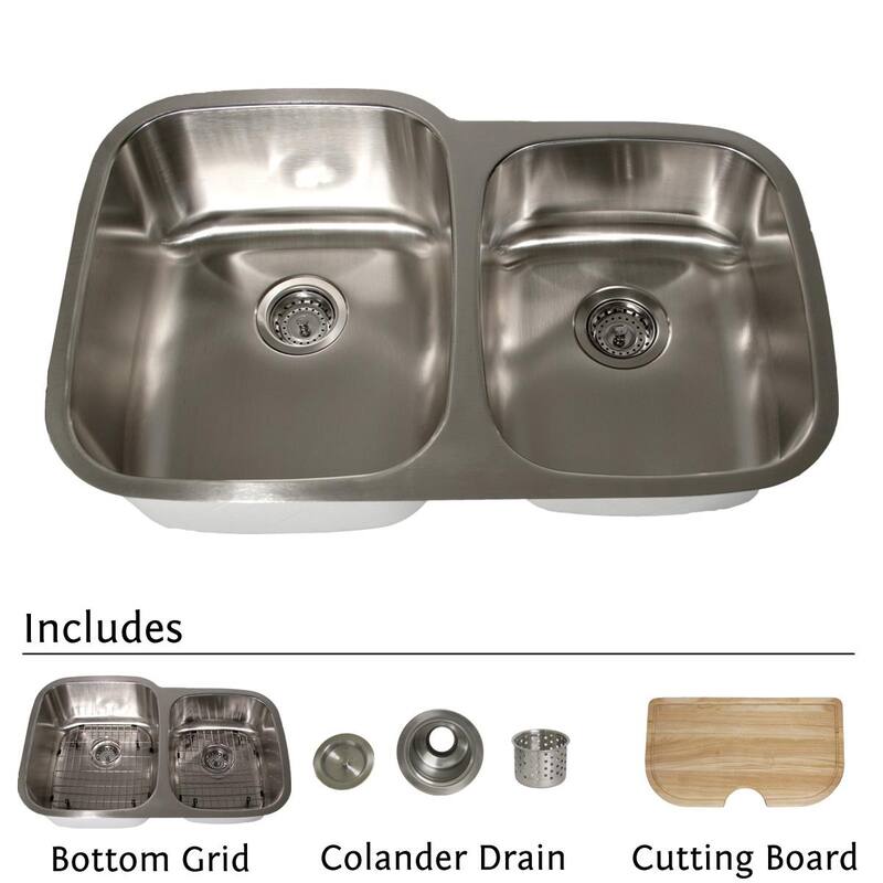 Highpoint Collection Stainless Steel 32-inch Undermount 60/40 2-bowl Kitchen Sink