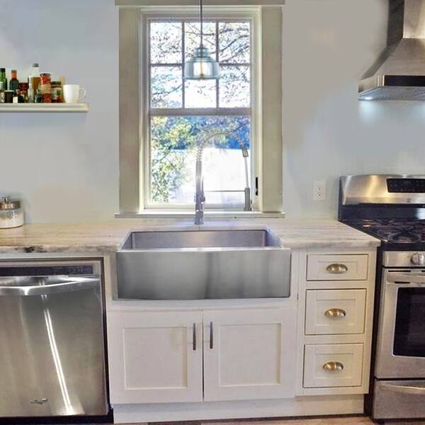 Stainless Steel 30 Inch Farmhouse A Sink On Stainless Steel 30 Inch Farmhouse A Sink On