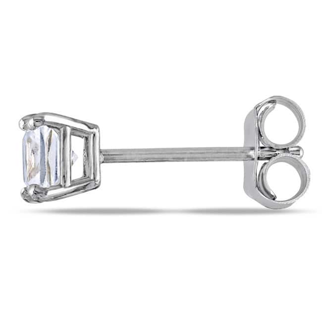 Miadora 10k Gold Created White Sapphire Earrings