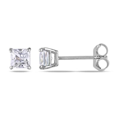 Miadora 10k Gold Created White Sapphire Earrings