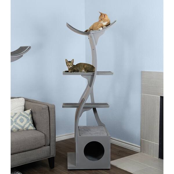Shop The Refined Feline S Lotus Color Cat Tower On Sale
