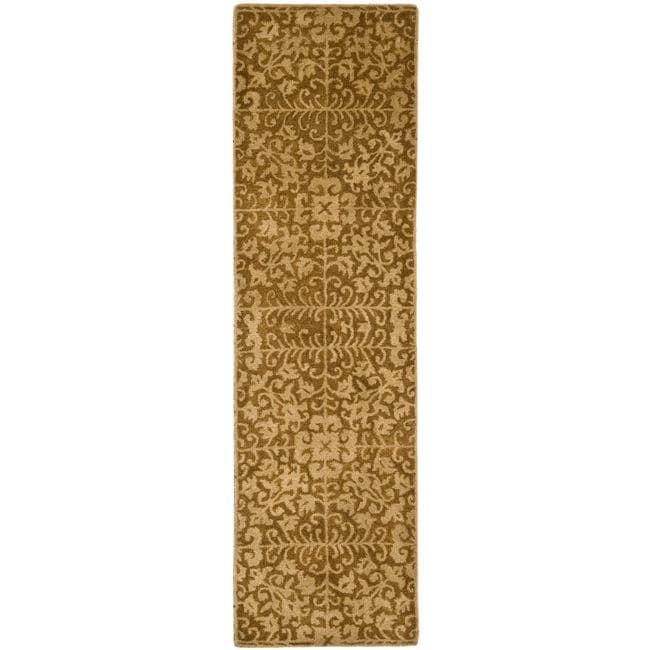 Handmade Majestic Beige Wool Runner (23 X 20)