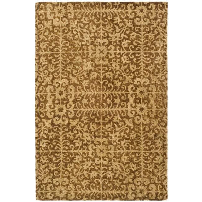 Handmade Majestic Beige Wool Rug (4 X 6)