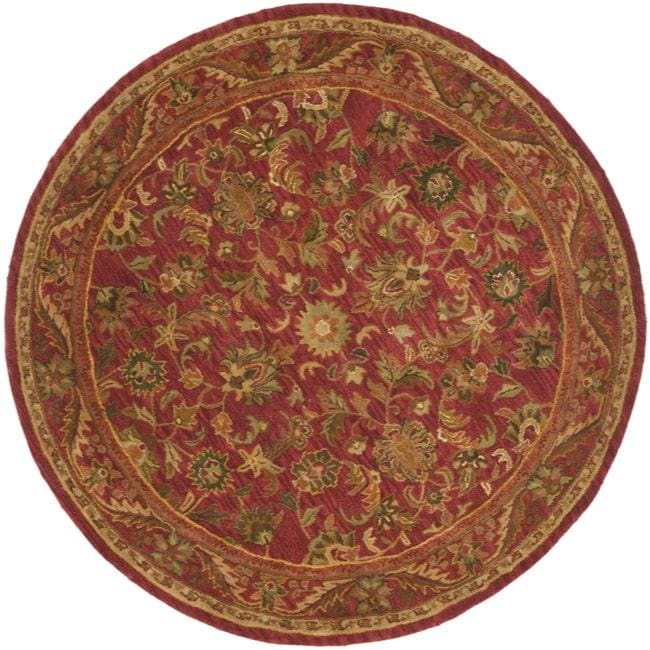 Handmade Heirloom Red Wool Rug (8 Round)