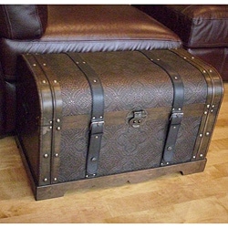 Antique Victorian Wood Trunk Treasure Chest - Bed Bath & Beyond - 5217351