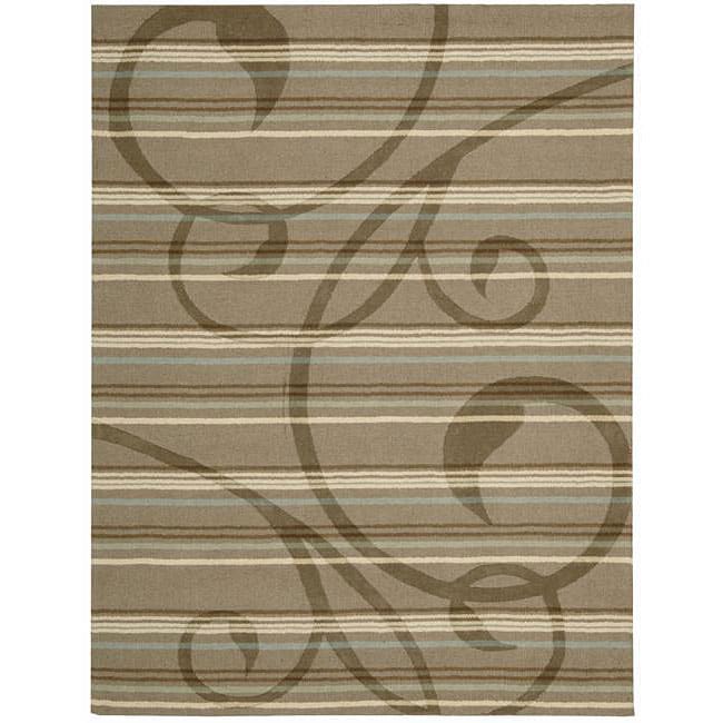 Nourison Hand tufted Panache Brown Floral Rug (8 X 11)