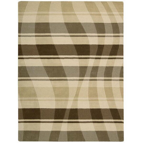 Nourison Hand-tufted Panache Beige/Brown Abstract Wool Rug (8' x 11')