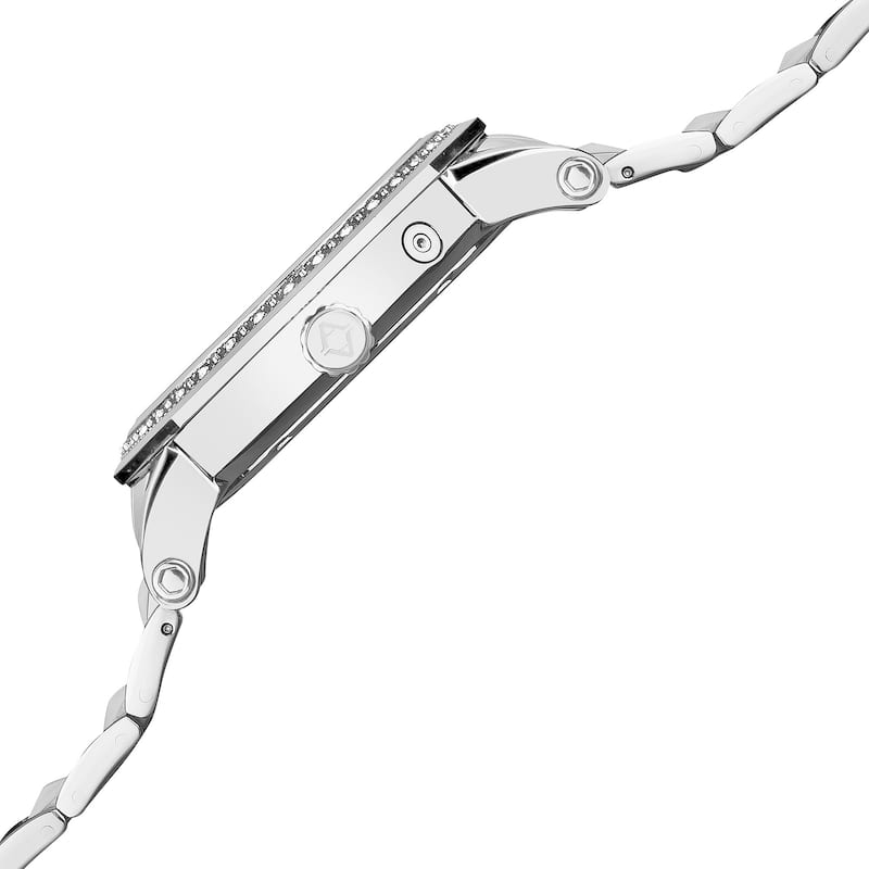 Akribos XXIV Men's Stainless Steel Swiss Water-Resistant Diamond Silver-Tone Watch