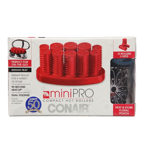 Shop Conair MiniPRO Compact Hot Rollers with Carrying Bag Free