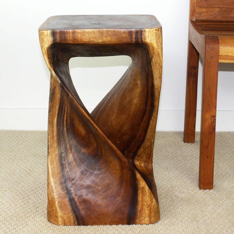 Haussmann® Original Wood Twist Stool 12 X 12 X 20 In High Walnut Oil - 12" x 12" x 20"