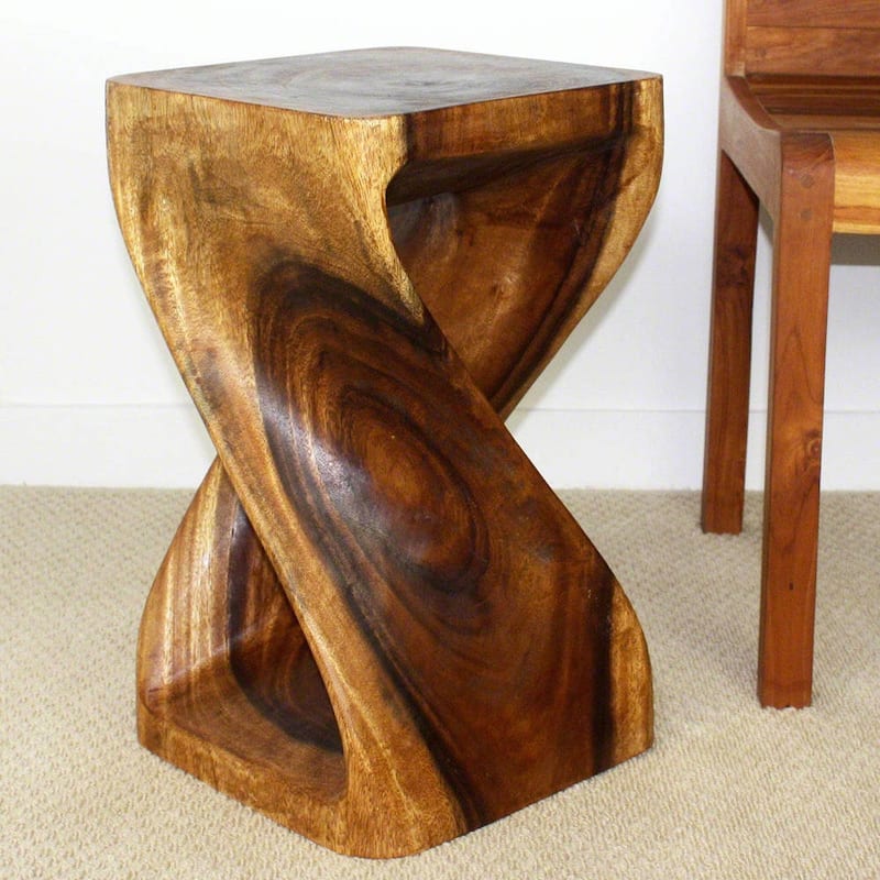 Haussmann® Original Wood Twist Stool 12 X 12 X 20 In High Walnut Oil - 12" x 12" x 20"