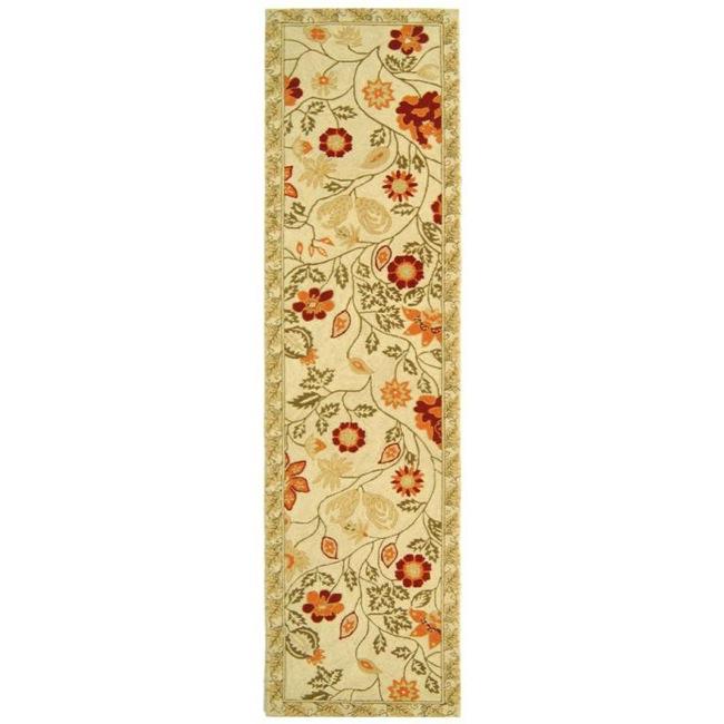 Hand hooked Eden Ivory Wool Runner (26 X 10)