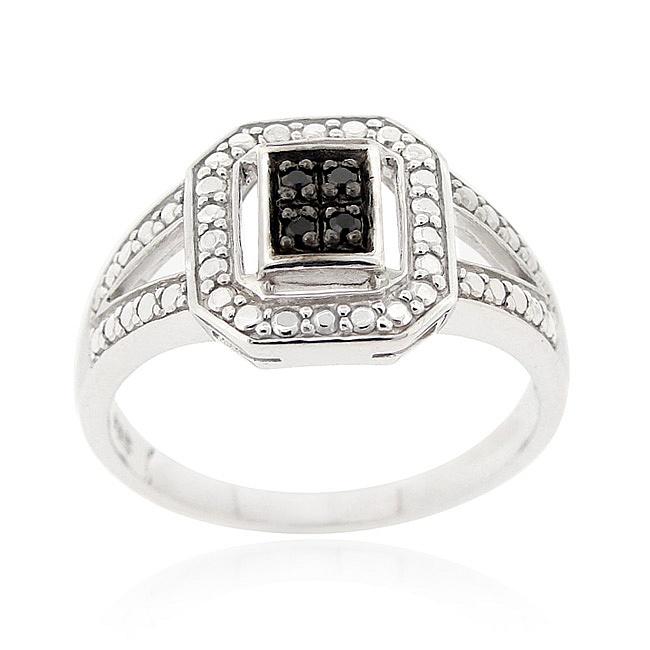 Shop DB Designs Sterling Silver 1/6ct TDW Black Diamond Ring - Free ...