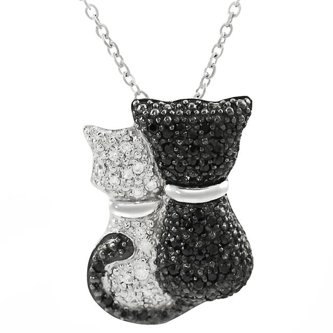 Shop Journee Collection Sterling Silver Cubic Zirconia Black and White