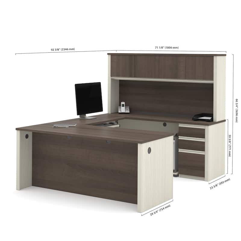Bestar Prestige Commercial Grade U-shaped 6-drawer Office Desk
