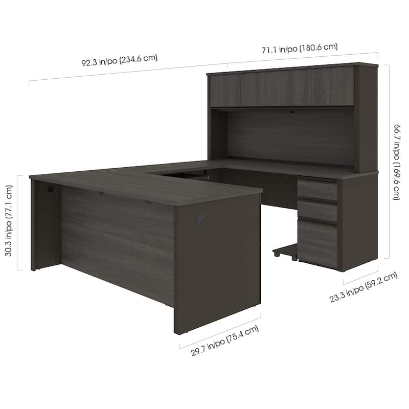 Bestar Prestige Commercial Grade U-shaped 6-drawer Office Desk