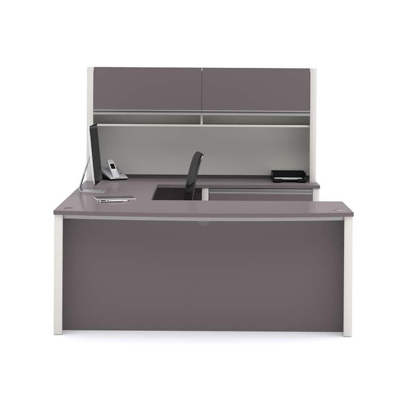 Bestar Connexion U-shape Desk with Hutch