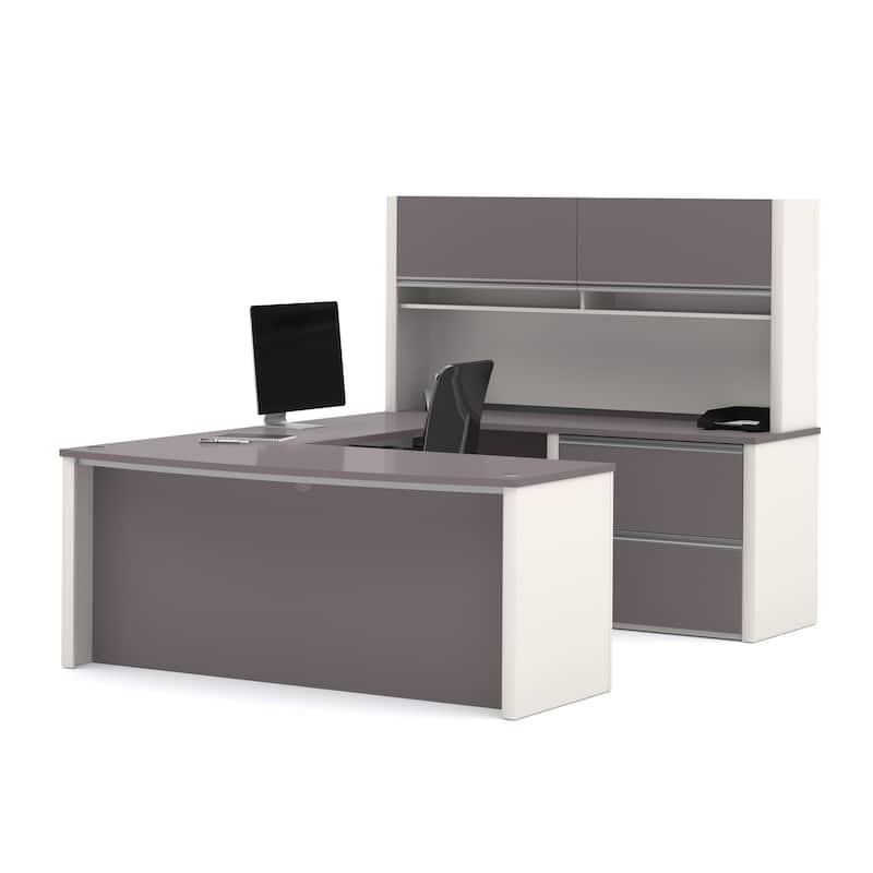 Bestar Connexion U-shape Desk with Hutch
