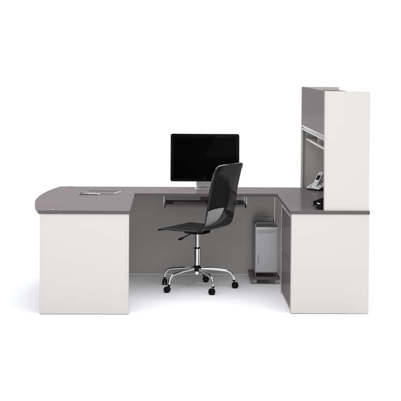 Bestar Connexion U-shape Desk with Hutch