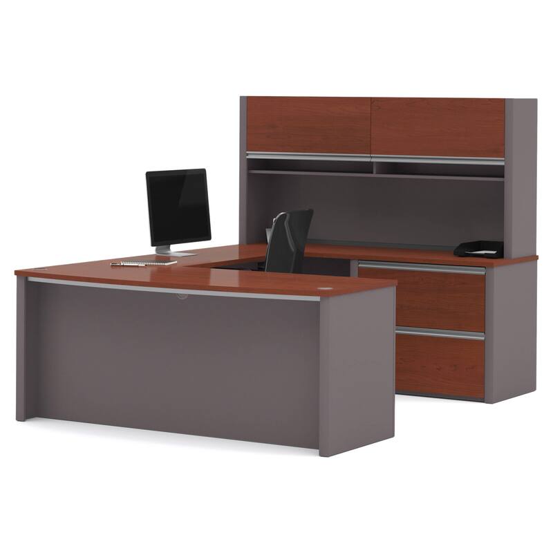 Bestar Connexion U-shape Desk with Hutch
