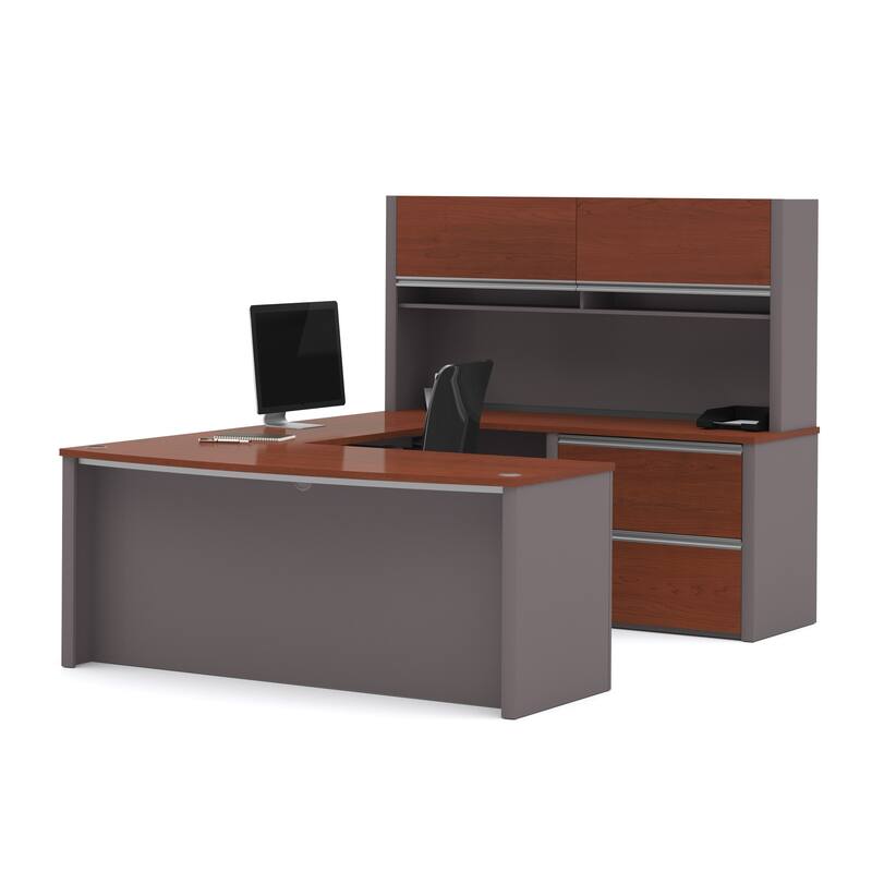 Bestar Connexion U-shape Desk with Hutch