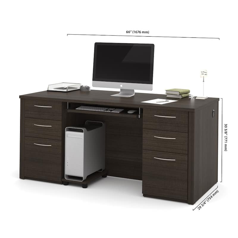 Bestar Embassy Collection Double Pedestal Office Desk