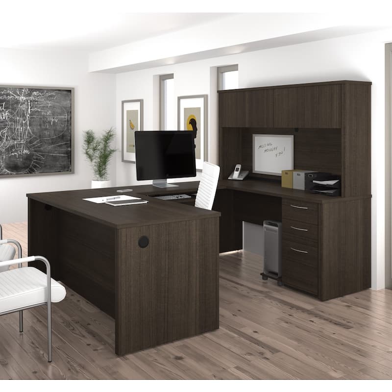Bestar Embassy U-shape Desk - Dark Chocolate
