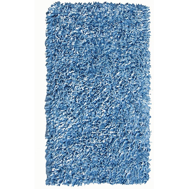 Soft Cotton Blue Shag Rug (36 X 56)