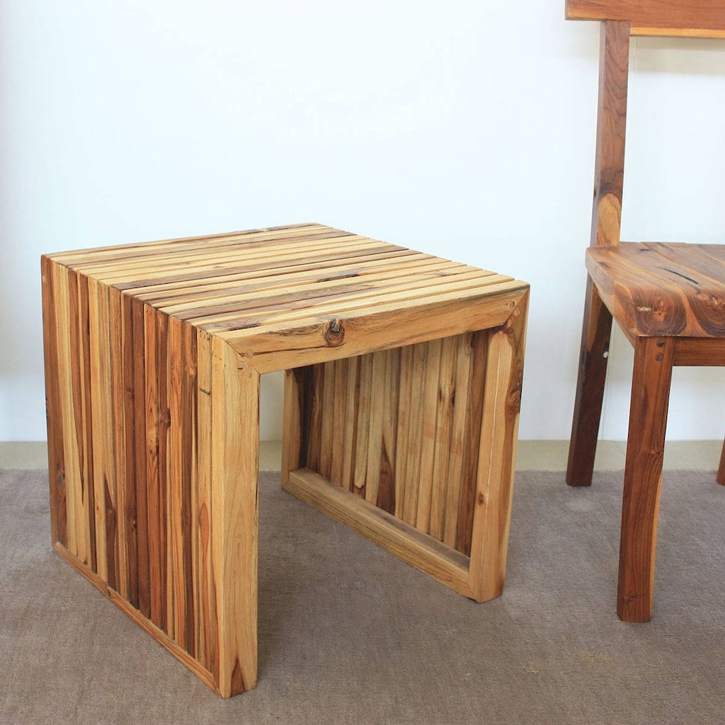 Handmade Teak Wood End Table (Thailand)