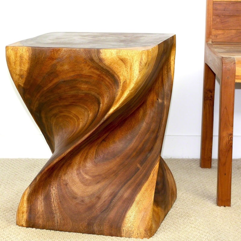 Handmade Wood Big Twist Coffee Table (Thailand) - 16" x 16" x 20"